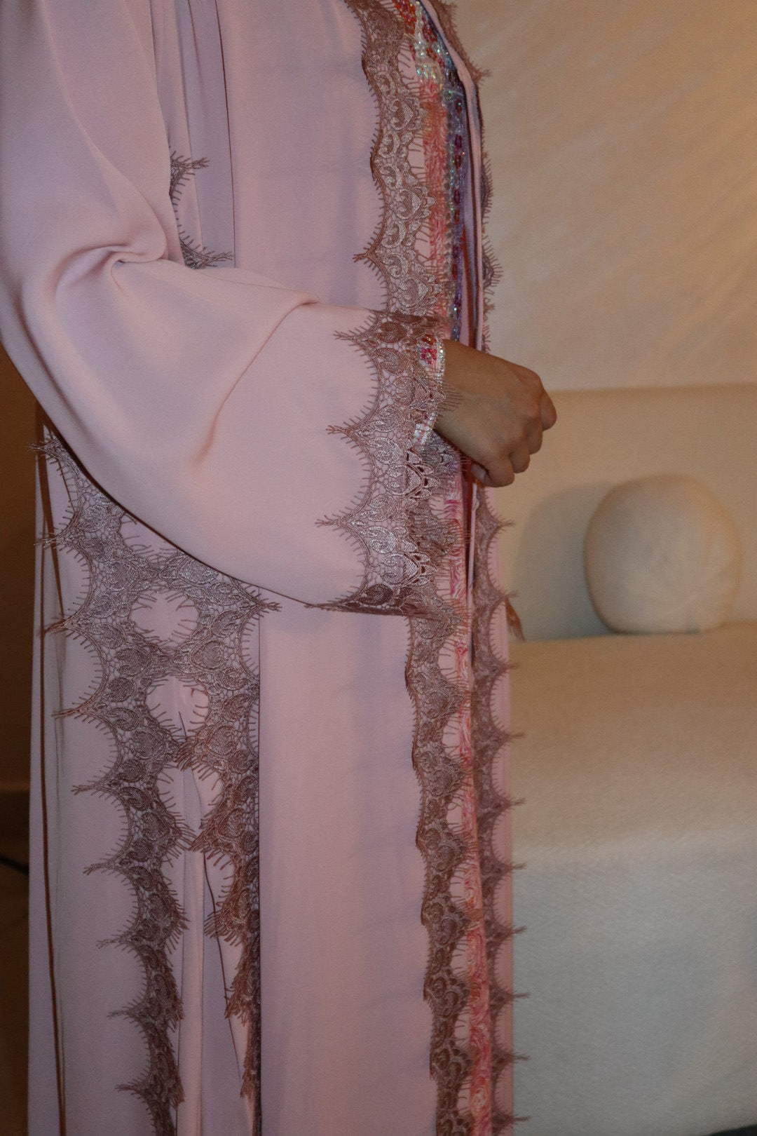 Rose pink abaya