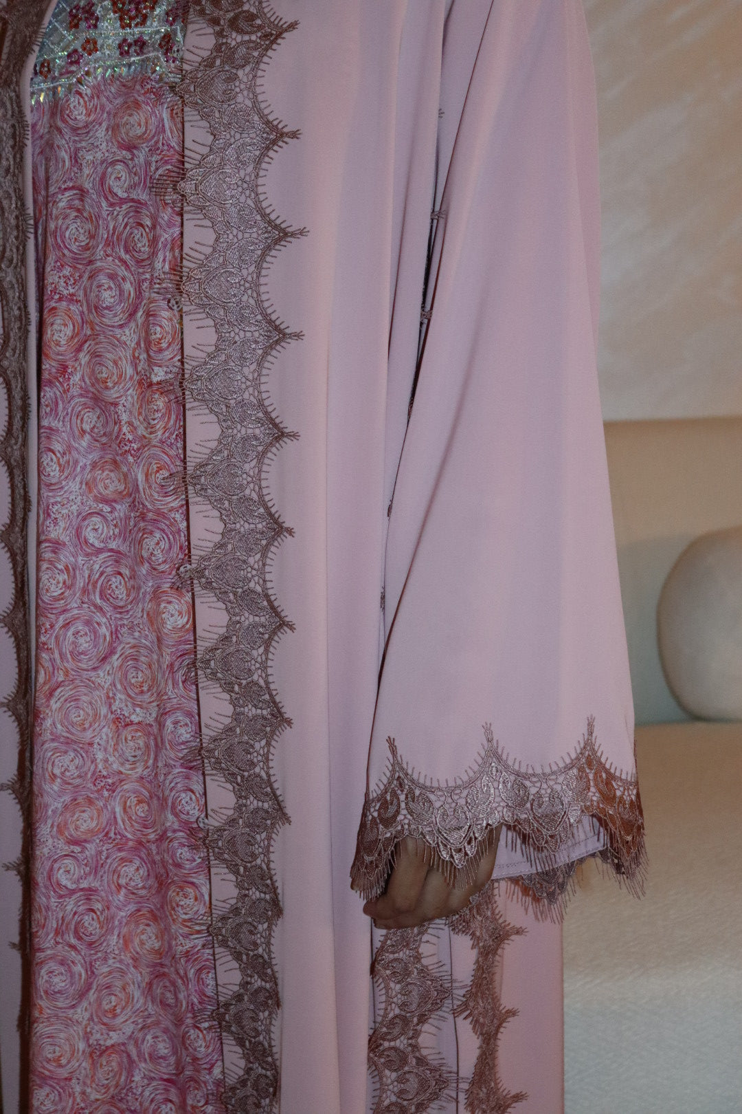 Rose pink abaya